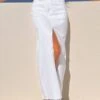 Shaylan White Denim Maxi Skirt -Layer Outfit 31745770586169 1