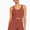 Thalia Organic Rib Crop Top - Copper Organic Rib -Layer Outfit 31937940783297 1