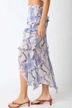 Snake Print Maxi Skirt - Blush Snake -Layer Outfit 31980025053267 3