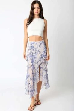 Snake Print Maxi Skirt - Blush Snake -Layer Outfit 31980025151571 4
