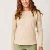 Alexis Top: Lt. Khaki Stripe -Layer Outfit 32108543574187 1