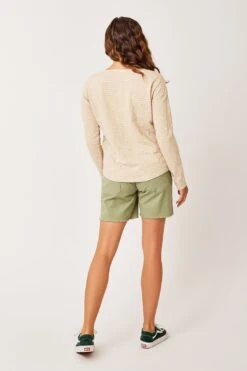 Alexis Top: Lt. Khaki Stripe -Layer Outfit 32108543705259 3