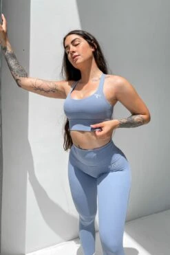 HIGH IMPACT SPORTS BRA - FADED BLUE 10 HIGH IMPACT SPORTS BRA - FADED BLUE -Layer Outfit 32157741940917 2