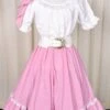 1980s Vintage Rose Pink Polka Dot Skirt -Layer Outfit 32170967171235 1
