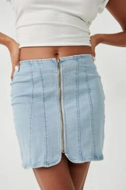 Free People - Layla Denim Mini Skirt Starwash