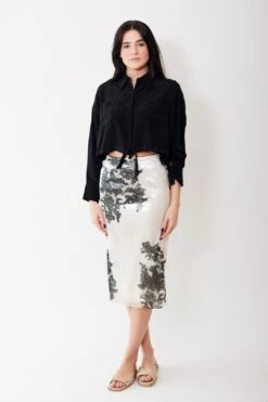N°21 Zip Up Zip Down Lace Print Overlay Skirt