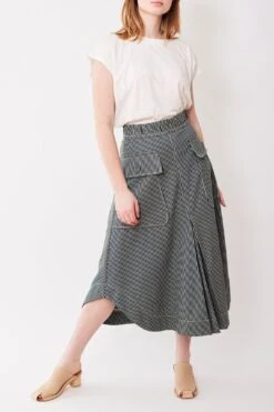 Odeeh Inverted Pleat Large Pockets Back Zip Skirt -Layer Outfit 32337642618963 2