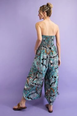 Printed Ruched Strapless Jumpsuit 9 Printed Ruched Strapless Jumpsuit -Layer Outfit 32339744063650 4
