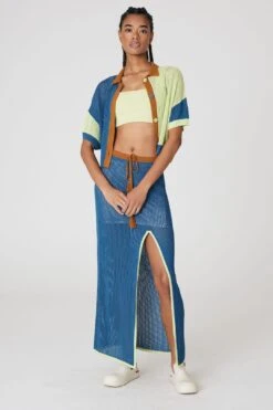 IMPERFECT- Viscose Colorblock Amani Skirt -Layer Outfit 32346094796847 3