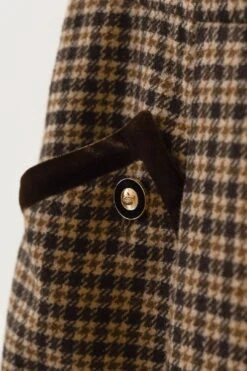 Layne Houndstooth Brown Midi Skirt -Layer Outfit 32366740373690 6