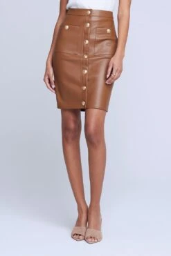 Amira Pencil Skirt W Snaps