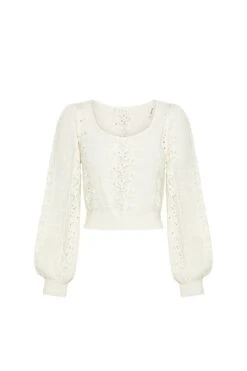 Helena Knit Top - Cream -Layer Outfit 32631014948957 6