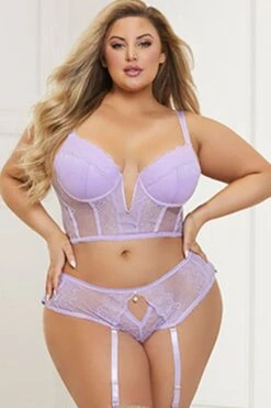Plus Size Longline Flirt Gartered Bra Set -Layer Outfit 32654361559228 4
