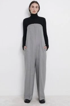 Loulou Studio Mellal Jumpsuit - Grey Melange 16 Loulou Studio Mellal Jumpsuit - Grey Melange -Layer Outfit 32802933342368 5
