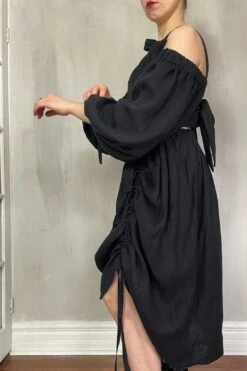 Drawstring Bustle Skirt In Washed Linen 23 Drawstring Bustle Skirt In Washed Linen -Layer Outfit 32965925011618 8