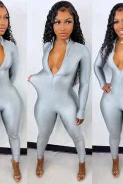 True Body Jumpsuit Silver