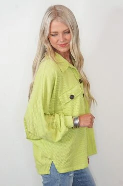 Sweet Simplicity Lime Ribbed Top -Layer Outfit 32982364127329 4