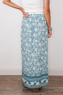 Blue Floral Maxi Skirt Set -Layer Outfit 33028004806753 5