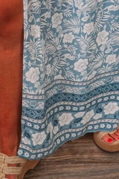 Blue Floral Maxi Skirt Set -Layer Outfit 33028004839521 6