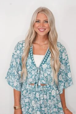 Blue Floral Maxi Skirt Set -Layer Outfit 33028005560417 7