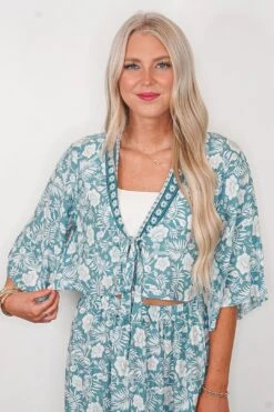 Blue Floral Maxi Skirt Set -Layer Outfit 33028005658721 9