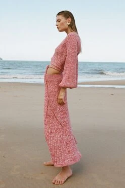 Yolanda Knit Midi Skirt - Berry -Layer Outfit 33060054696029 5