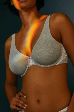 Cotton Touch Unlined Bra - Heather Grey -Layer Outfit 33091254943931 1