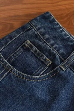 Julie Vintage Straight Slit Denim Skirt -Layer Outfit 33136263528634 14