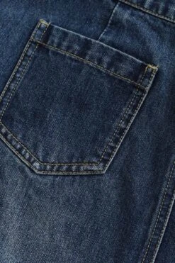 Julie Vintage Straight Slit Denim Skirt -Layer Outfit 33136263725242 16