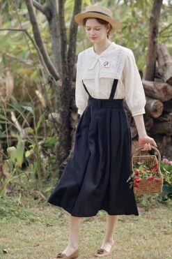 Emmie Classic Black Suspender Skirt -Layer Outfit 33136292266170 2