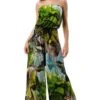 Ariella Printed Strapless Jumpsuit W/ Belt - Green -Layer Outfit 33164078678178 1