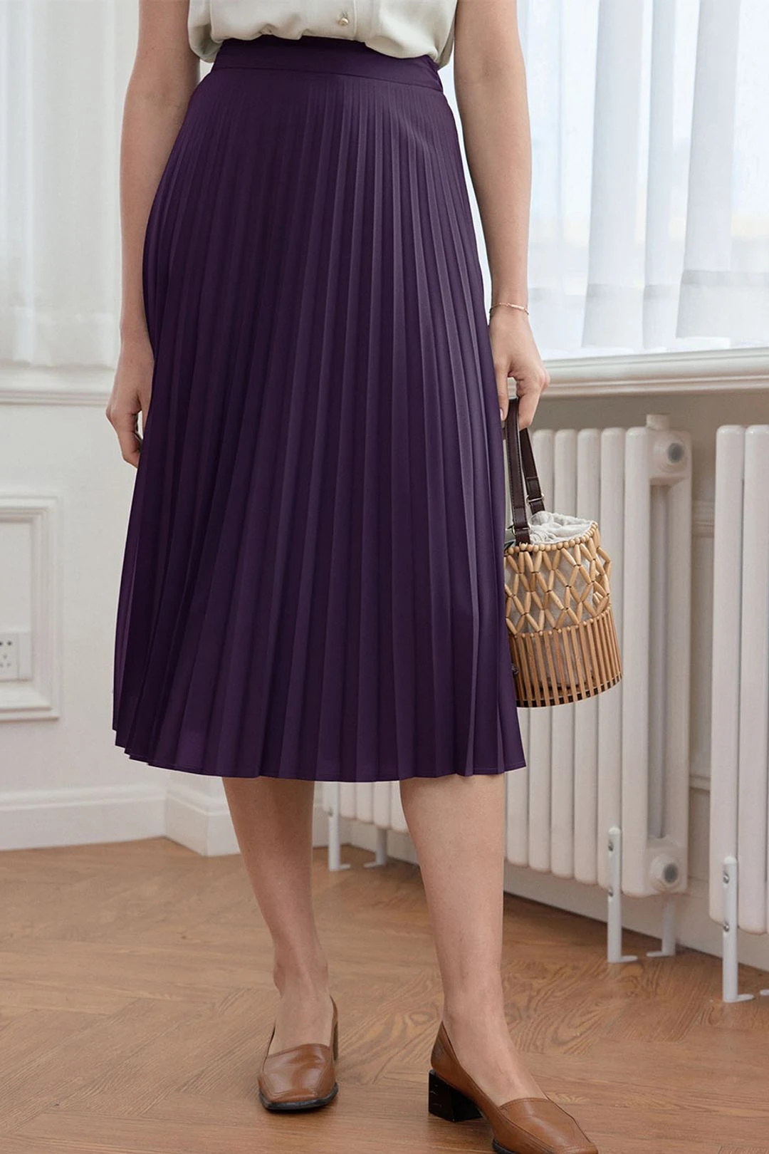 Daleyza Vintage Pleated Deep Purple Skirt 3 Daleyza Vintage Pleated Deep Purple Skirt