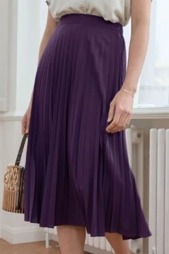 Daleyza Vintage Pleated Deep Purple Skirt 9 Daleyza Vintage Pleated Deep Purple Skirt -Layer Outfit 33296418504890 5