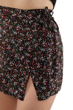 RCT320P - Printed Mini Wrap Skirt