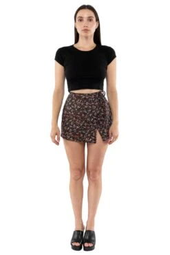 RCT320P - Printed Mini Wrap Skirt -Layer Outfit 33314848669875 4