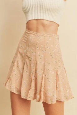 Greer Blush Floral Short Skirt
