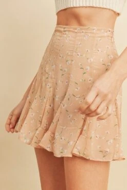 Greer Blush Floral Short Skirt -Layer Outfit 33459160416438 3
