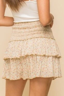 Faye Mustard Floral Mini Skirt -Layer Outfit 33529916948662 2