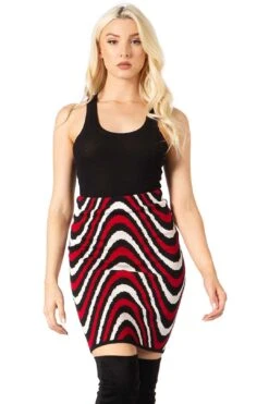 High Waisted Knit Pencil Skirt