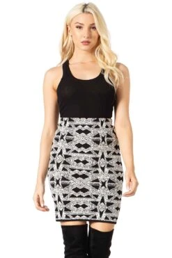 High Waisted Knit Pencil Skirt -Layer Outfit 33923110797472 4