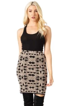 High Waisted Knit Pencil Skirt -Layer Outfit 33923110863008 3