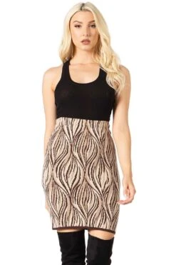 High Waisted Knit Pencil Skirt -Layer Outfit 33923110895776 5