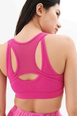 P.E. Nation Rudimental Sports Bra - Raspberry Rose -Layer Outfit 33962465460412 5