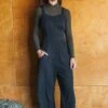 Yolked Juniper Jumpsuit In Black Brushed Cotton -Layer Outfit 34579230556418 1