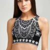Black Nirvana Starla High Neck Padded Crop Top Sports Bra - Women -Layer Outfit 34761009889434 1