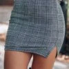 Make A Toast Plaid Mini Skirt (Black)