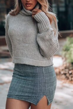 Make A Toast Plaid Mini Skirt (Black) -Layer Outfit 34836429373608 3