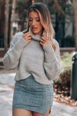 Make A Toast Plaid Mini Skirt (Black) -Layer Outfit 34836429832360 8