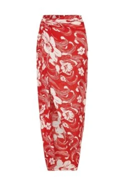 FAITHFULL THE LABEL - LULU MAXI SKIRT CAMARA FLORAL PRINT - RED -Layer Outfit 35005964943515 13