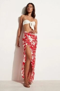 FAITHFULL THE LABEL - LULU MAXI SKIRT CAMARA FLORAL PRINT - RED -Layer Outfit 35005965140123 7
